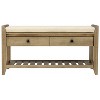 39''L Entry Bench with Storage, Shoes Bench with Padded Cushion Carrying Capacity 220Lbs - 4 of 4