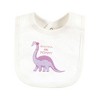 Touched by Nature Infant Girl Organic Cotton Bibs, Retro Dino, One Size - 4 of 4