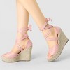 Allegra K Women's Lace Up Open Toe Platform Espadrille Wedge Sandals - 2 of 4