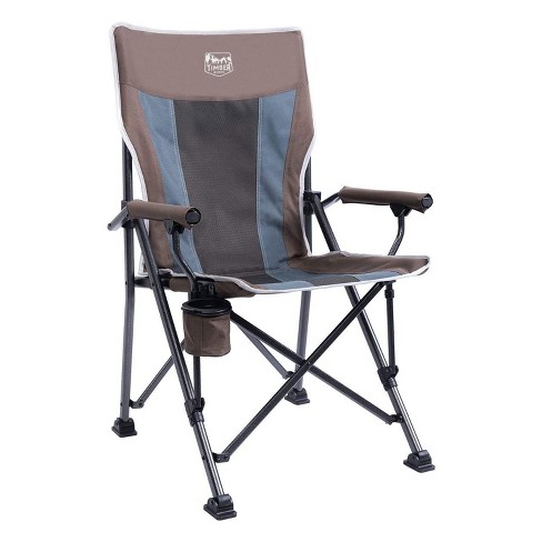 Timber Ridge Indoor Outdoor Portable Lightweight Folding Camping High Back  Lounge Chair w/ Cup Holder & Carry Bag for Hiking, Beach, and Patio, Earth