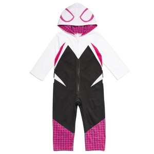 Marvel Spider-Man Spider-Gwen Ghost Spider Girls Zip Up Coverall Newborn - 1 of 4