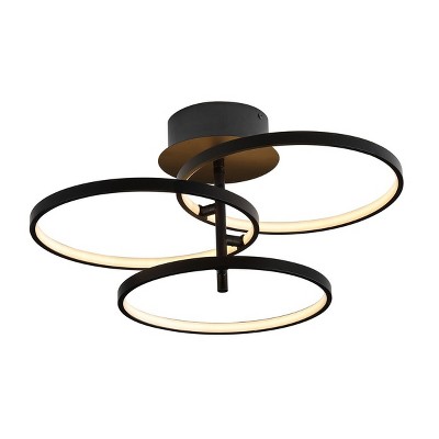 Saretta Matte Black Aluminum LED Flush Mount Light