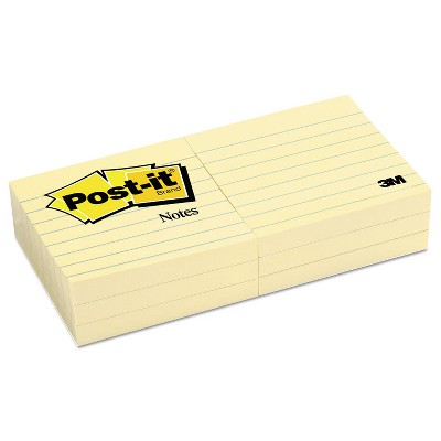 Post-it Original Pads in Canary Yellow 3 x 3 Lined 100-Sheet 6/Pack 6306PK