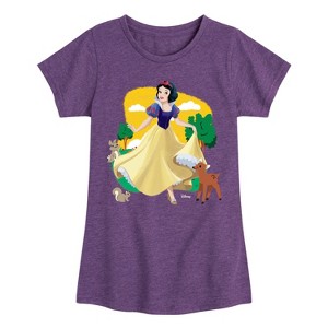 Girls' - Disney Princess - Snow White with Animals Fitted Short Sleeve Graphic T-Shirt - 1 of 4
