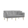 NicBex 69 Inch Sofa Bed,Modern Comfy Velvet Loveseat Sofa with Gold Metal Legs & 2 Pillows,Accent 2-Seater Couch for Living Room - 3 of 4