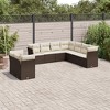 vidaXL Garden Sofa Set Brown PE rattan Large Adjustable Feet - 2 of 4