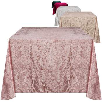 RCZ Décor Elegant Square Table Cloth - Made With Fine Crushed-Velvet Material, Beautiful Blush Tablecloth With Durable Seams