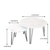 Lyngins 2-Piece Round Nesting Coffee Table Set, Circular Nesting End Table Set with Imitation Marble Top, Sturdy Metal Frame, MDF Construction - 4 of 4