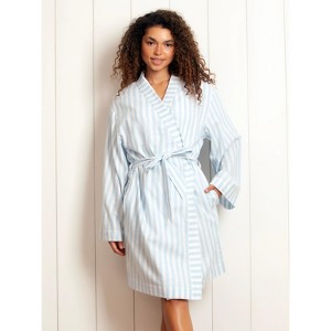 Felina - Mirielle Robe - Striped Cotton Poplin Robe, Lightweight & Comfortable - 1 of 3
