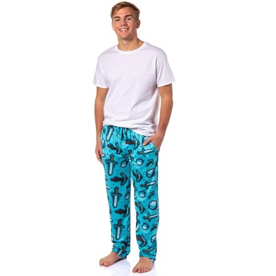 Men's Minecraft Pajama Pants Diamond Art Pickaxe And Sword Sleep Pants