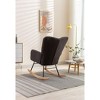 CAVINAS Teddy Accent Chair with Wooden Rocking Legs,Modern Arm Chair with Wooden Frame,Glider Rocker Accent Chair for Living Room - 3 of 4