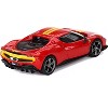 Ferrari 296 GTB Assetto Fiorano Rosso Corsa Red with Yellow Stripes 1/64 Diecast Model Car by BBR - 3 of 4