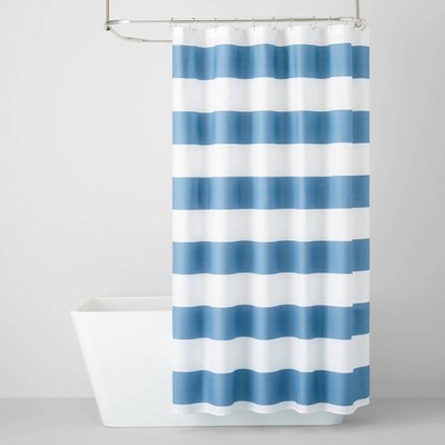 Rugby Stripe Shower Curtain Blue - Pillowfort™