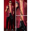 Lars Amadeus Men's Mesh Sheer Open Front Fishnet 3/4 Sleeve Party See Through Cardigan - 4 of 4