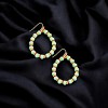 Slickblue Hoop Earrings, Boho Round Hoops with Beads, Festival Earrings, Wood Rubber Mix, 1.5", Gold Mint - 3 of 3
