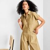 Women's Cap Sleeve V-Neck Button-Down Shirt - Future Collective - 3 of 3