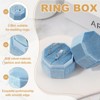 Unique Bargains Velvet Octagon Wedding Proposal Engagement 2 Slot Jewelry Storage Ring Box - 3 of 4