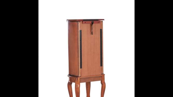 Harper Traditional Wood 6 Lined Drawer Jewelry Armoire Burnished Oak - Powell, 2 of 13, play video