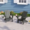 WestinTrends Ashore Kids Outdoor HDPE Plastic Modern Adirondack Patio Chairs with Cup Holders (Set of 2) - 2 of 4