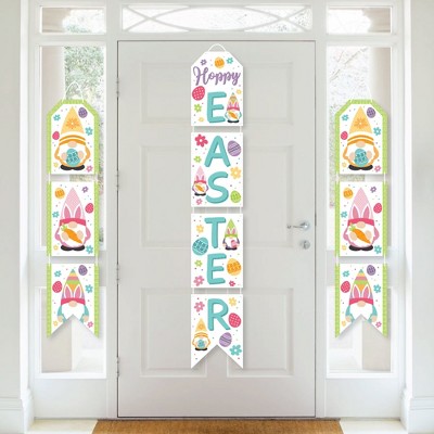 Big Dot of Happiness Easter Gnomes - Hanging Vertical Paper Door Banners - Spring Bunny Party Wall Decoration Kit - Indoor Door Decor
