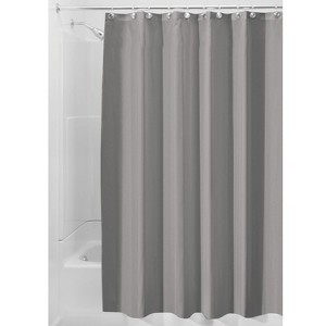 iDesign Solid Polyester Shower Curtain - 72" x 72" - Gray - 1 of 4