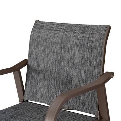 Set of 4 Black and Gray Outdoor Aluminum Bar Stools