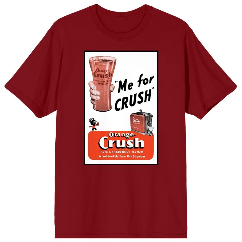 Orange Crush Glass Me For Crush Men's Cardinal Red T-shirt, 1 of 3