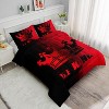 Red and Black Crown Comforter Set Queen King Size – 3Pcs Gradient Quilt Bedding with Crown Print, Mr & Mrs Couple Bed Set with 2 Pillowcases - 2 of 4