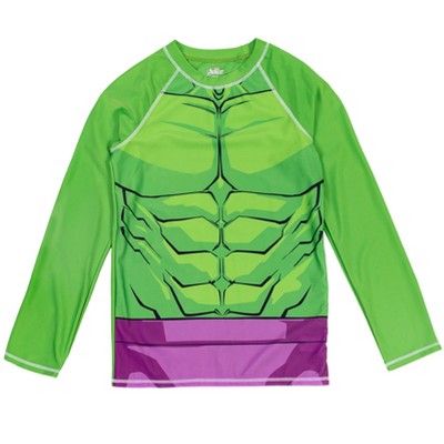 Marvel Avengers Spider-Man Captain America Hulk Thor Black Widow Black Panther Rash Guard Swim Shirt Toddler to Big Kid