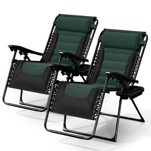 Nestl Padded Zero Gravity Chair, Oversized Patio Lounge Chair, Reclining Camping Chair, Folding Outdoor Chair with Headrest and Cup Holder - 1 of 4