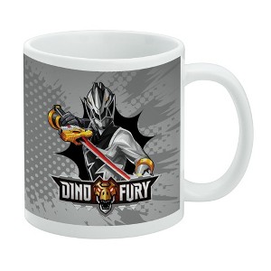 Power Rangers Dino Fury Black Ranger Ceramic Coffee Mug, Novelty Gift Mugs for Coffee, Tea and Hot Drinks, 11oz, White - 1 of 4