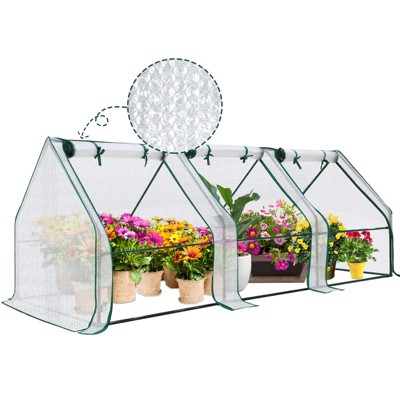 EAGLE PEAK Tunnel Greenhouse, Portable 96"x36"x36", Bubble Film Cover, White