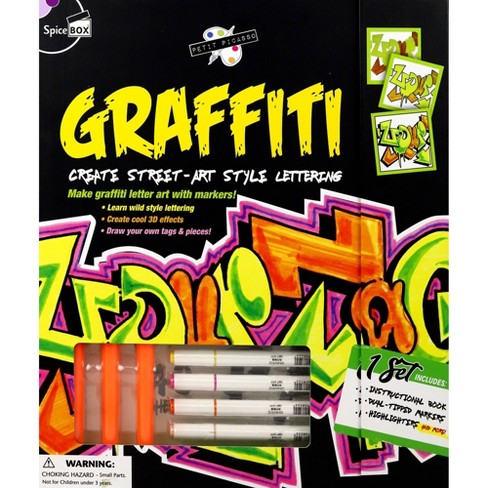Graffiti Letter Art Coloring Set With Markers Spicebox Target