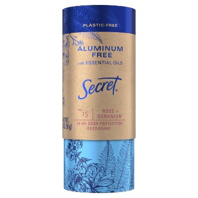 Secret Sustainable Packaging Women's Deodorant with Essential Oils Rose & Geranium - 2.0oz