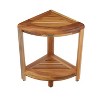 12" SnazzyCorner ED980 Wide Teak Shower Bench with Shelf - EcoDecors - 4 of 4