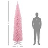 NAYSAYE 8FT Slim Pencil Artificial Christmas Tree with 618 Branch Tips Holiday Decoration for Home Office Party, Pink, 21.8"*21.8"*94.5" - 3 of 4
