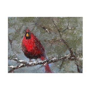 Trademark Fine Art - Marilyn Wendling  Cardinal in Snow I Canvas Art - 1 of 4