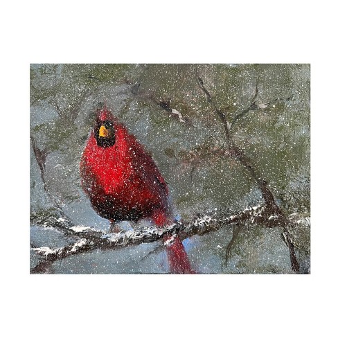 Trademark Fine Art - Marilyn Wendling  Cardinal in Snow I Canvas Art - image 1 of 4