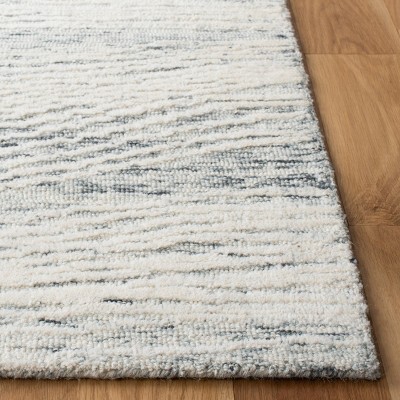 Handmade Dark Grey and Ivory Wool Runner Rug