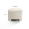 LuxenHome Upholstered Cream Modern U-Shape Back Accent Chair with Matching Ottoman Beige - image 4 of 4