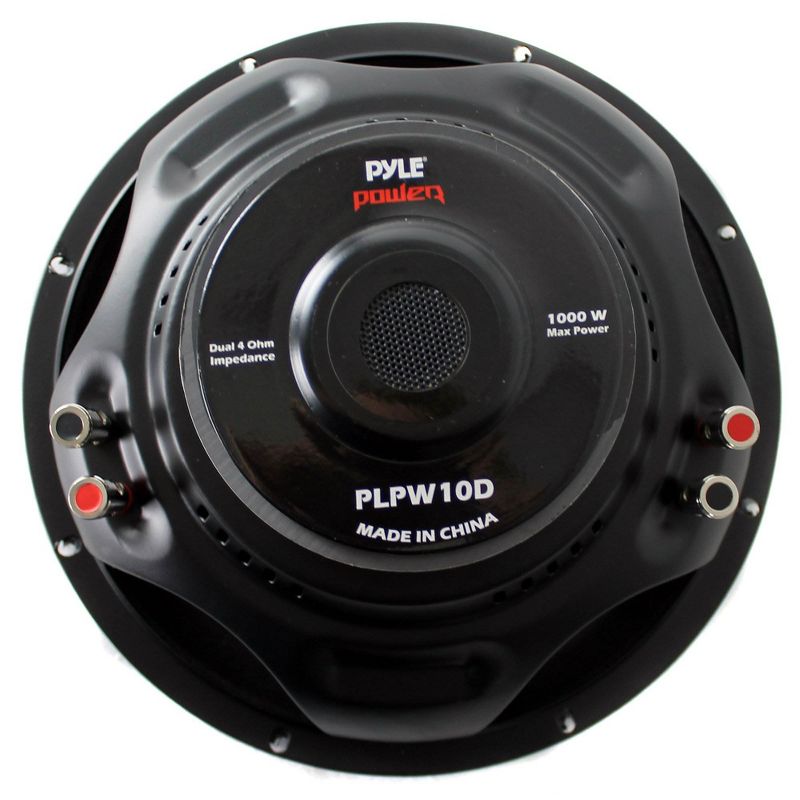 Pyle PLPW10D 10 Inch 1000 Watts Maximum Car Audio Power Dual Voice Coil 4 Ohm Impedance Subwoofer Sound Speaker System Unit, Black, 2 of 7
