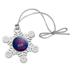 UIC Flames Metal Snowflake Christmas Tree Holiday Ornament - 1 of 3