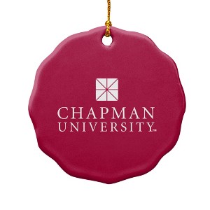 Chapman University Primary Logo Porcelain Scalloped Holiday Christmas Tree Ornament  2.8" (7.1 cm) - 1 of 4
