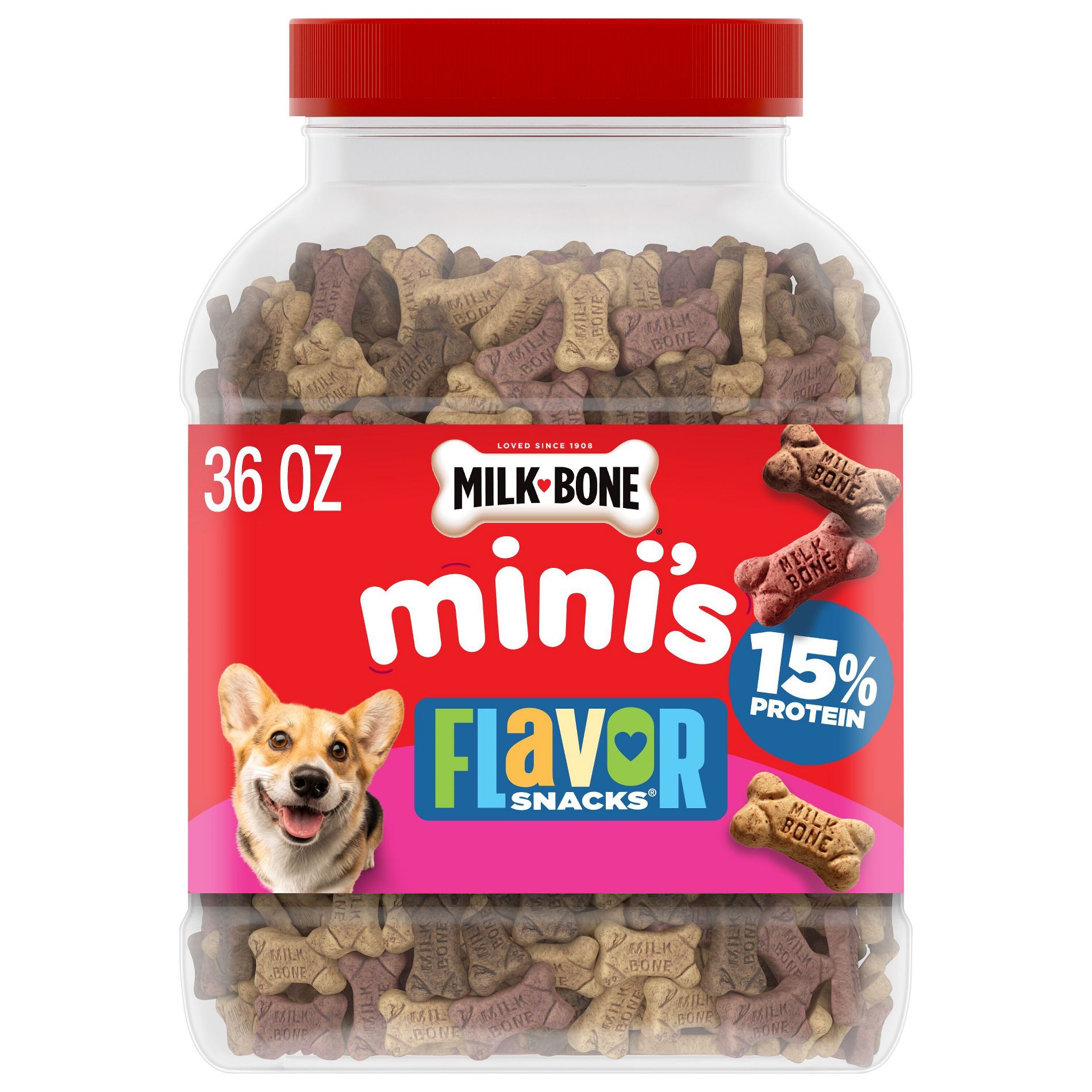 Milk-Bone Original Mini Dry Dog Treats Biscuits Beef, Chicken & Bacon Flavor