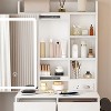 Makeup Vanity Desk with Mirror & Adjustable LED Lights, Built-in Power Outlet, Includes padded stool & Shelf - 2 of 4