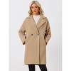 Allegra K Women's Notch Lapel Collar Winter Mid-Long Coat - 3 of 4