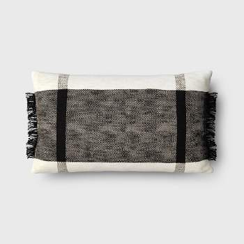 Oversized Textured Woven Cotton Striped Lumbar Throw Pillow - Threshold™
