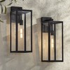 John Timberland Titan Modern Outdoor Wall Light Fixtures Set of 2 Mystic Black Rectangular Frame 20" Clear Glass for Post Exterior Barn - 2 of 4