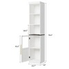 Narrow Bathroom Cabinet, 70" H Tall Slim Storage Cabinet with Glass Door and Open Shelves, Freestanding Storage Cabinets - 2 of 4