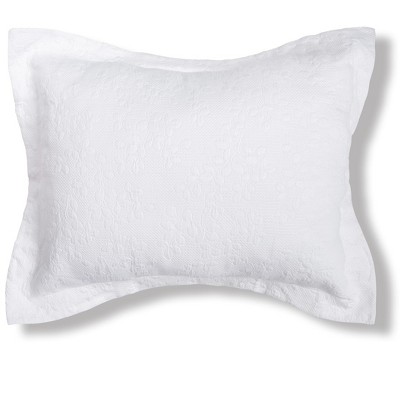C&F Home 20" x 26" Jardin White Matelasse Cotton Standard Sham - Machine Washable